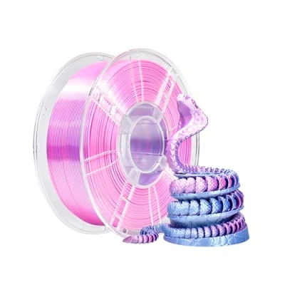 Bild av iBOSS PLA+ Filament with 3D Printer, PLA Plus 1.75mm Two Tone Silk Filament, Co Extrusion, Shiny Printing, 2.2lb (1KG), Purple Silver