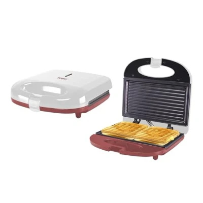 Bild av BEPER P101TOS010 Electric toaster, 750W, grill, Non stick plate, Heat insulating handle, slip feet and cable winder, White/Red