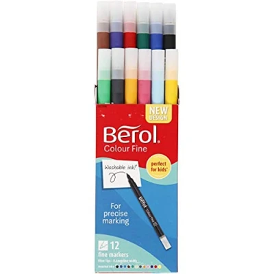Bild av Berol Colourfine, bred stroke: 0,6 mm, dag: 10 färgsortiment, fine, 12 st