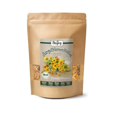 Bild av Biojoy EKOLOGISKA Ringblommor (100 g), hela och torkade, idealiska för Ringblomma te (Calendula officinalis L.)