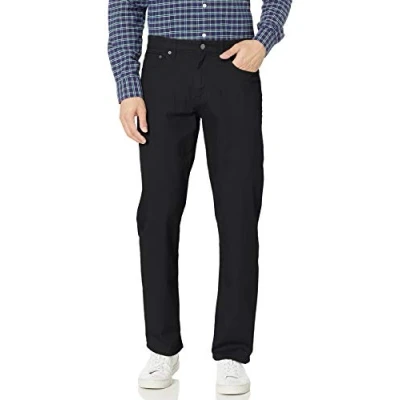 Bild av Amazon Essentials mäns avslappnad passform 5 ficka stretch twillbyxor, svart, 42 B x 28 L