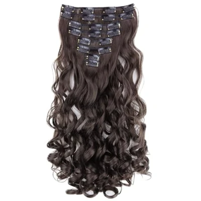 Bild av CAISHA XXL 35cm 8 Piece Set CLIP IN EXTENSIONS Hair Extension Hairpiece Floor End Brunette CES104 1