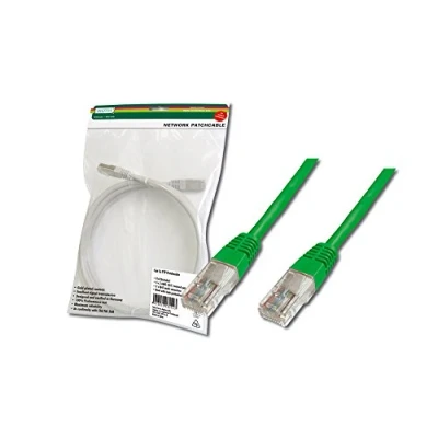 Bild av DIGITUS LAN Kabel Cat 5e 2m RJ45 nätverkskabel U/UTP oskärmad kompatibel med 6 och 5 Grön