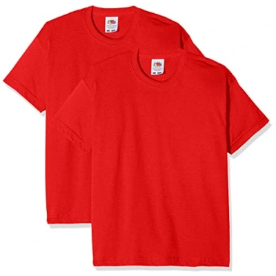 Bild av Fruit of the Loom T shirt för pojkar (paket med 10), Röd (röd röd), 14 15 År