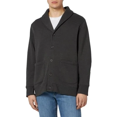 Bild av Amazon Essentials långärmad fleece sjalkrage kofta, mörkgrå ljung, XX Large
