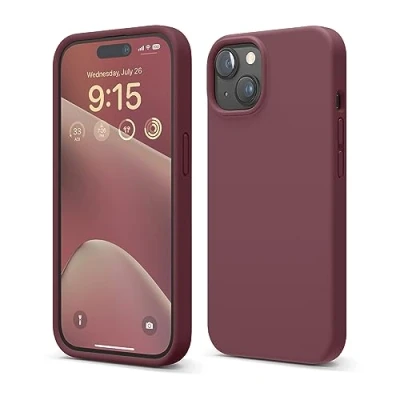 Bild av elago Flytande silikonfodral kompatibelt med iPhone 15, premium silikon, heltäckande skyddsfodral [4 lagers stötsäker struktur], mjukt och reptåligt mikrofiberfoder