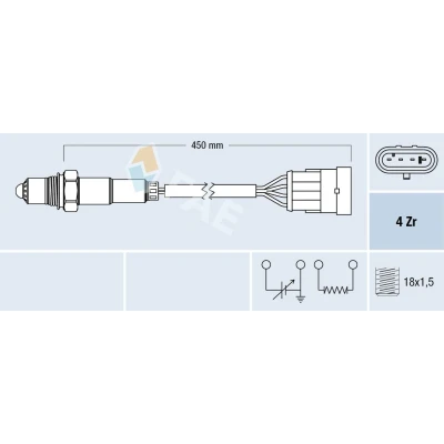 Bild av FAE 77159 Sonde lambda FIAT: Punto I 3/5 portes, Cinquecento, Seicento / 600 portes