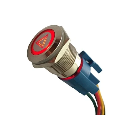 Bild av Supmico 12 V bil röd LED lampa nödrisk varning tryckknapp metall vippströmbrytare 19 mm