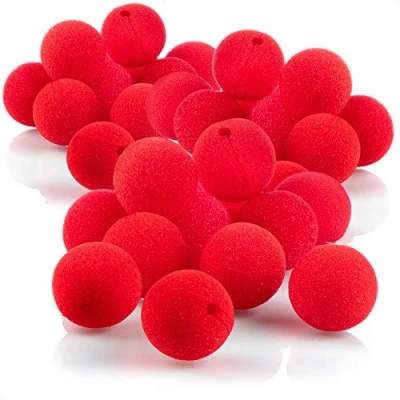 Bild av COM FOUR® 36x clownnäsa gjord av skum prydnadstillbehör för karneval, kläder, barnfödelsedagskalas, kampanjer, kampanjer dummy nos skumapplicering Ø 5 cm (36 stycken)