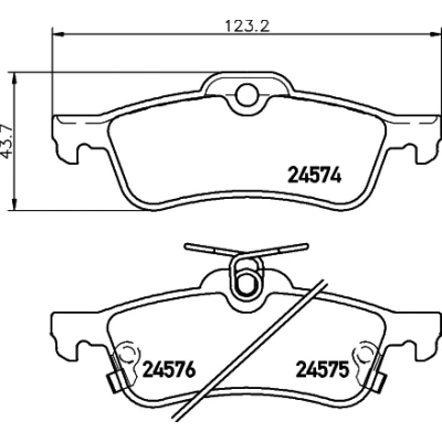 Bild av HELLA 8DB 355 013 461 Jeu de plaquettes frein avec indicateur d&#039;usure TOYOTA: Yaris II 3/5 portes, III Van