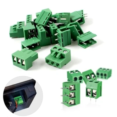 Bild av 60 stycken 5 mm 2 stift/3 stifts PCB Mount Screw terminalblock, skruvklämma kontakt för Arduino (2 stift 30, 3 30)