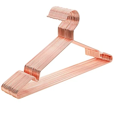 Bild av SONGMICS Klädhängare av metall, 20 stycken, snygg förkromad, rostbeständig, utrymmesbesparande, 42 cm lång, roséguld CRI44R20