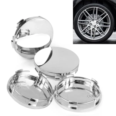 Bild av RXKFIGX 4 stycken navkapslar kompatibla aluminiumfälgar OD 60 mm ID 50 universal silver för navnavnavnavkapslar biltillbehör hjulnav