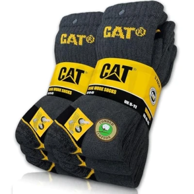 Bild av Caterpillar 6 par CAT Real Work strumpor kvinnor män arbetsstrumpor affärsstrumpor nya storlek 3550, GRÅ, 43 46 EU