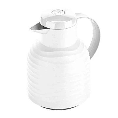 Bild av Emsa N40115 Samba Wave vakuumkanna 1,0 liter Quick Press plast glasolkolv kaffekanna: 12 h varm/24 kall 100% tät vit