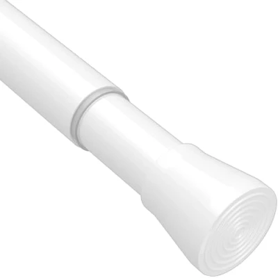 Bild av 1 st teleskopisk duschstång spänningsstänger inga skruvar badrumsnät gardinstång fjäderbelastad för gardiner (vit 6598 cm, 25 mm diameter)