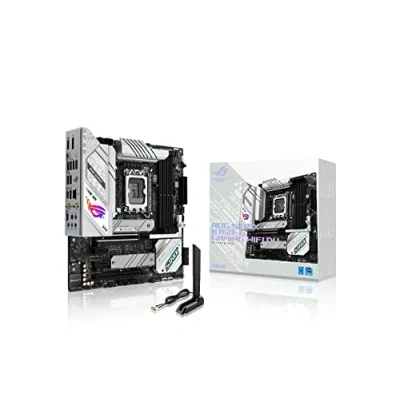 Bild av ASUS ROG STRIX B760 G GAMING WiFi D4 Intel® LGA 1700 mATX moderkort, PCIe 5.0 x16 SafeSlot, 2 x 4.0 M.2 kortplatser, 6E, 2.5G Ethernet, USB 3.2 Gen 2x2 Type C®, Aura Sync RGB, Vit