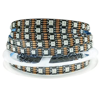 Bild av Tesfish 12V WS2815 LED Ljusremsa, 5m RGB Dual Signal Pixel Strip SMD 5050 300 LEDs IP30 Fullfärg Individuellt adresserbar Programmerbar Remsa ljus för DIY, reklamdekoration