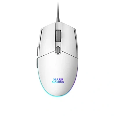 Bild av MARSGAMING Gaming MMGW, vit spelmus, RGB flöde, halkskydd, Mac/Windows/Linux