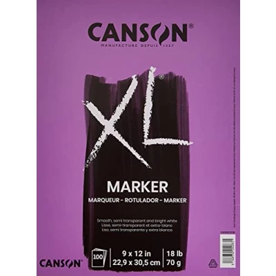 Bild av Canson XL Series Marker Paper Pad halvtransparent för penna, penna eller markeringspennor, vikning, 8,2 kg, 9 x 12 tum, vit, 100 ark (40002336)