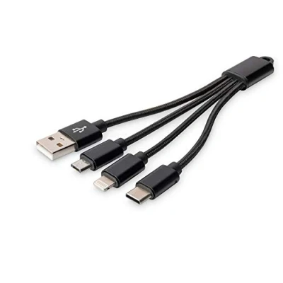 Bild av DIGITUS 3 in 1 Charger cable Lightning / USB 15 cm