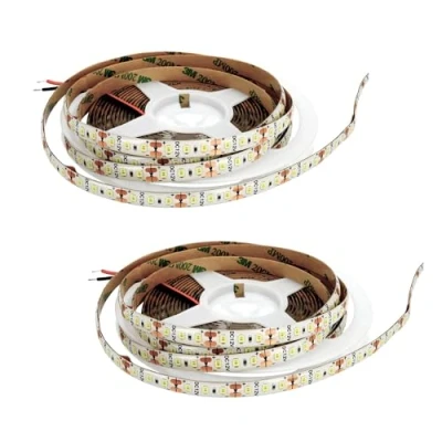 Bild av Jandei Pack x2 LED Strips 5 meter 12V för utomhus IP65, Naturligt ljus 4200K, 120 LEDs/m, SMD2835, Vattentät lampa trädgårdsdekoration, Terrass, Uteplats (strömförsörjning ingår ej).