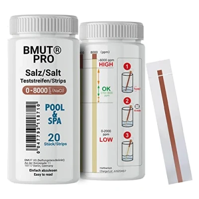 Bild av BMUT 20 x saltvattentest pool och spa 0 8 000 ppm salttest koncentration natriumkloridhalt