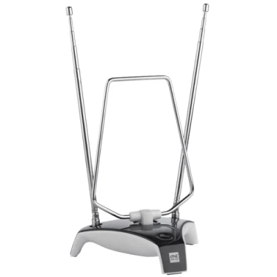 Bild av One For All Unamplified Digital TV antenn för inomhus redo att ta emot Freeview och analoga signaler inom en räckvidd på 3 km HD HDTV UHF/VHF silver SV9305