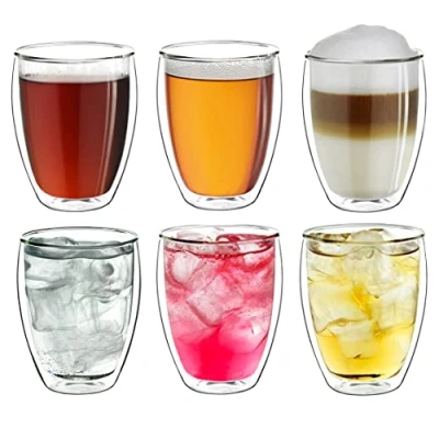 Bild av Creano 6 x glas med dubbla väggar, kaffeglas/borosilikat XXL termoglas väggar 400 ml
