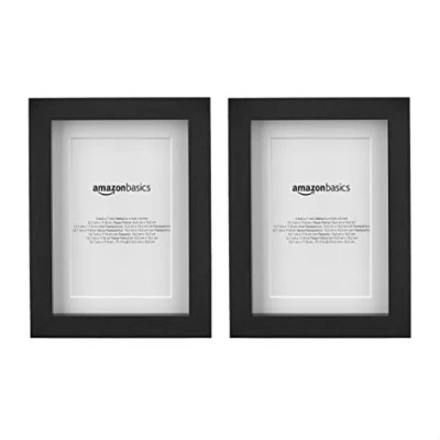 Bild av Amazon Basics rektangulär, 2 stycken, fotoram med matta 13 x 18 cm, matt till 10 15 svart