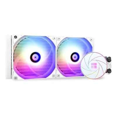 Bild av Thermalright Aqua Elite 240 ARGB CPU vattenkylare, Aio kylare, kylrader, 2 x 120 mm PWM fläkt, S FDB lager, för AMD/AM4/AM5, Intel LGA1150/1151/1155/1156/1200/2011/1700 (vit)