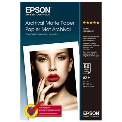 Bild av Epson Archival Matt Super A3/B (330 x 483 mm) 192 g/m² 50 ark papper för SureColor SC P700, P7500, P900, P9500, T2100, T3100, T3400, T3405, T5100, T5400, T5405