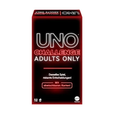 Bild av Mattel Games UNO Challenge Adults Only kortspel för vuxna, +18 spel spelkvällar, resor och fester, DARE tysk version, JBF58