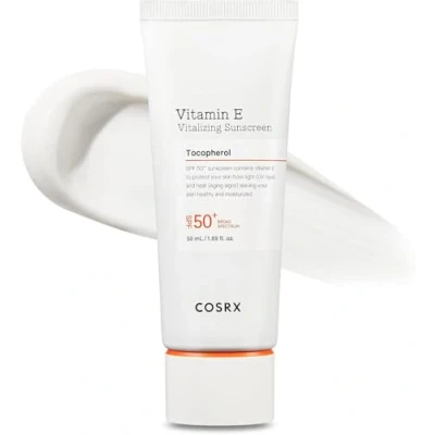Bild av COSRX Daily SPF 50 E vitamin, solskyddsmedel UVA/UVB skydd, lätt, inget vitt cast, halvmatt finish, sebum balansering, reef vänlig, korean skincare