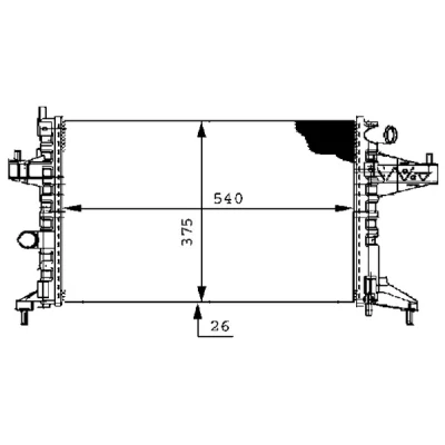 Bild av MAHLE ORIGINAL CR 389 000S Radiateur du moteur pour véhicules avec/sans climat. 540 378 23 ailettes jointes mécaniquement OPEL: Corsa B 3/5 portes