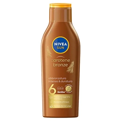 Bild av NIVEA SUN Solar Mjölk Karoten Bronze FP 6 200 ml, Solkräm med skydd för gyllene hud, Carotenberikad och E vitamin