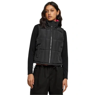 Bild av Urban Classics Reversible Cropped Puffer Väst, Storlek: 4XL, Black fuchsia