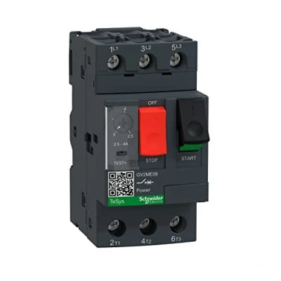 Bild av Schneider Electric Motorskyddsbrytare, TeSys Gv2, Termiskt/Magnetiskt Skydd, 2.5 4A, Gv2Me08, Mörkgrå