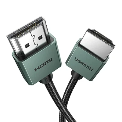 Bild av UGREEN 8K flexibel och smal HDMI kabel, 2.1 kabel 10K 60Hz 4K 120Hz DynamicHDR, HDCP, eARC, höghastighets 48Gbps aluminium kompatibel med PS5/PS4, Xbox Series X/S/HDTV projektor (2M)
