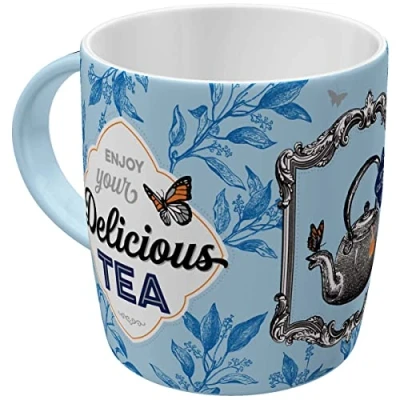 Bild av Nostalgic Art Kaffemugg i retrostil, Always Time for a Tea Presentidé för köket, av keramik, rolig vintagedesign med ordspråk, 330 ml