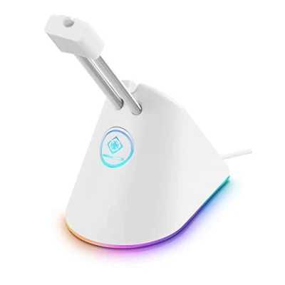 Bild av DELTACO GAM 044 W RGB Gaming White Line WA91 Mouse Bungee 8 lägen USB C Vit