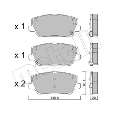 Bild av METELLI 22 1241 0 Jeu de plaquettes frein avec indicateur d&#039;usure HYUNDAI: Kona SUV, i30 III 3/5 portes, Fastback