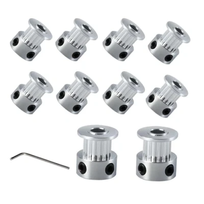 Bild av BZ 3D GT2 remskiva Pulley 16 tänder 5 mm borrning tandremskiva Teeth bore för skrivare, CNC 6 breda kuggremar. (10 stycken)