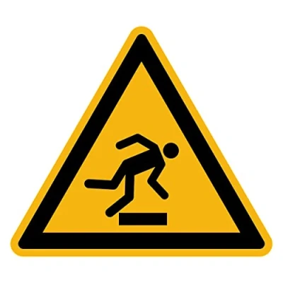 Bild av Danger Warning NF ISO7010 klistermärke laminerad triangulär och UV resistent vridning 35 x cm