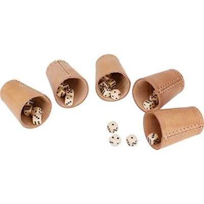 Bild av GICO Läderkubmugg standard (9 cm) med 6 kuber i en uppsättning om 5 5902