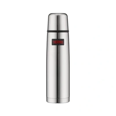 Bild av THERMOS Termosflaska rostfritt stål lätt &amp; kompakt, matt 1 l, vakuumflaska med drickkopp 4019/205.100 diskmaskinssäker, termoskanna håller sig varm i 24 timmar, kall BPA fri