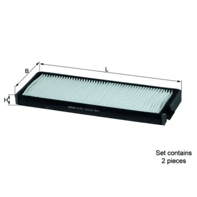 Bild av MAHLE ORIGINAL LA 377/S Filtre d&#039;habitacle à particules 281,0 103 20,0 CHEVROLET: Rezzo, DAEWOO: Rezzo