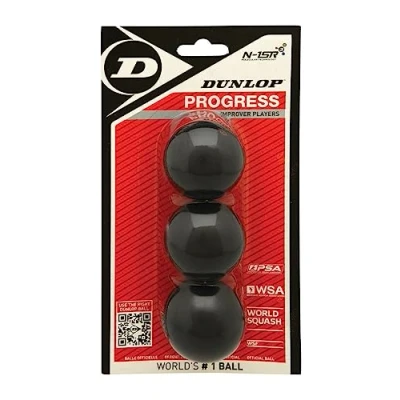 Bild av DUNLOP Squash balls 1 red dot PROGRESS 3 ball blister