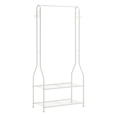 Bild av Amazon Basics Garderob med två nedre hyllor, vit, 67,9 x 35,5 149,8 cm