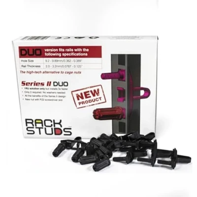 Bild av Rackstuds DUO50 1RU serien II rackmonteringslösning enkel ersättning för konventionella rackskruvar och burmuttrar serverrackskruvar, idealiska servermaskinvaruset 50 pack, universella